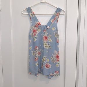 Light blue women’s floral blouse